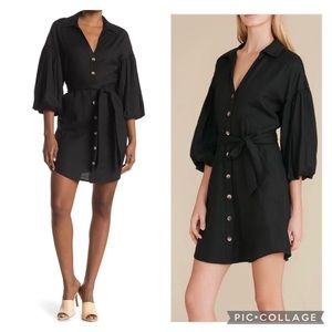 VERONICA BEARD SAMY LINEN mini DRESS - Black 2
